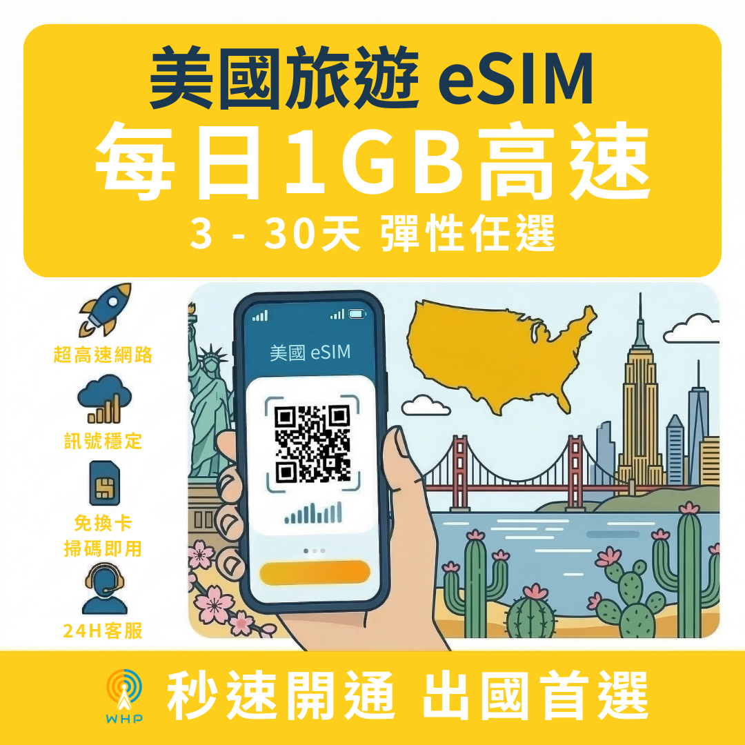 美國每日1GB高速│3-30天