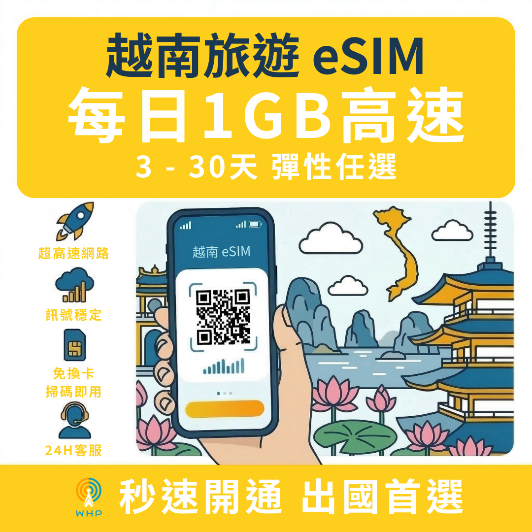 越南每日1GB高速│3-30天