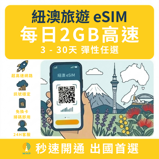 紐澳每日2GB高速│3-30天