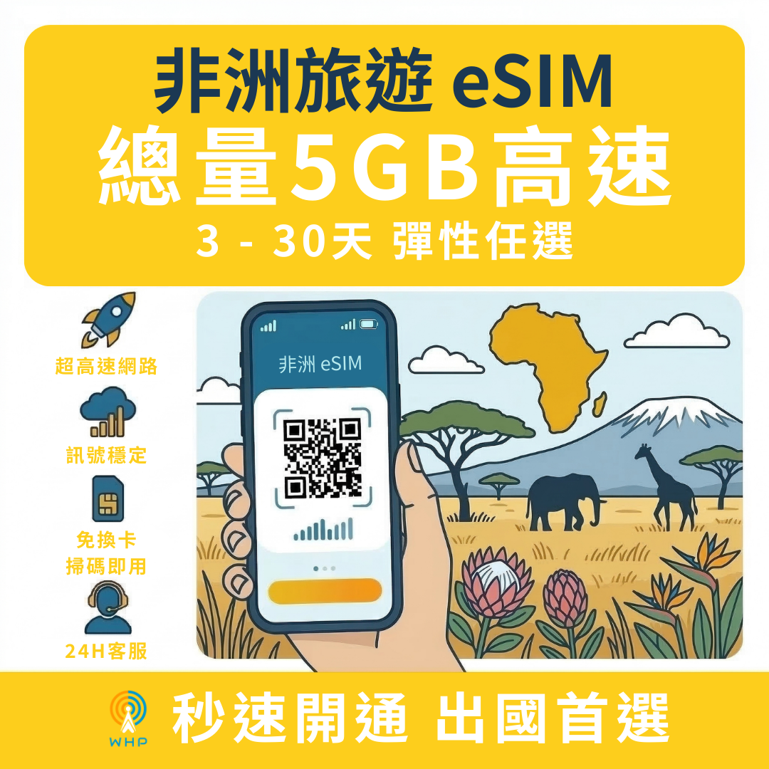 非洲總量5GB高速│3-30天