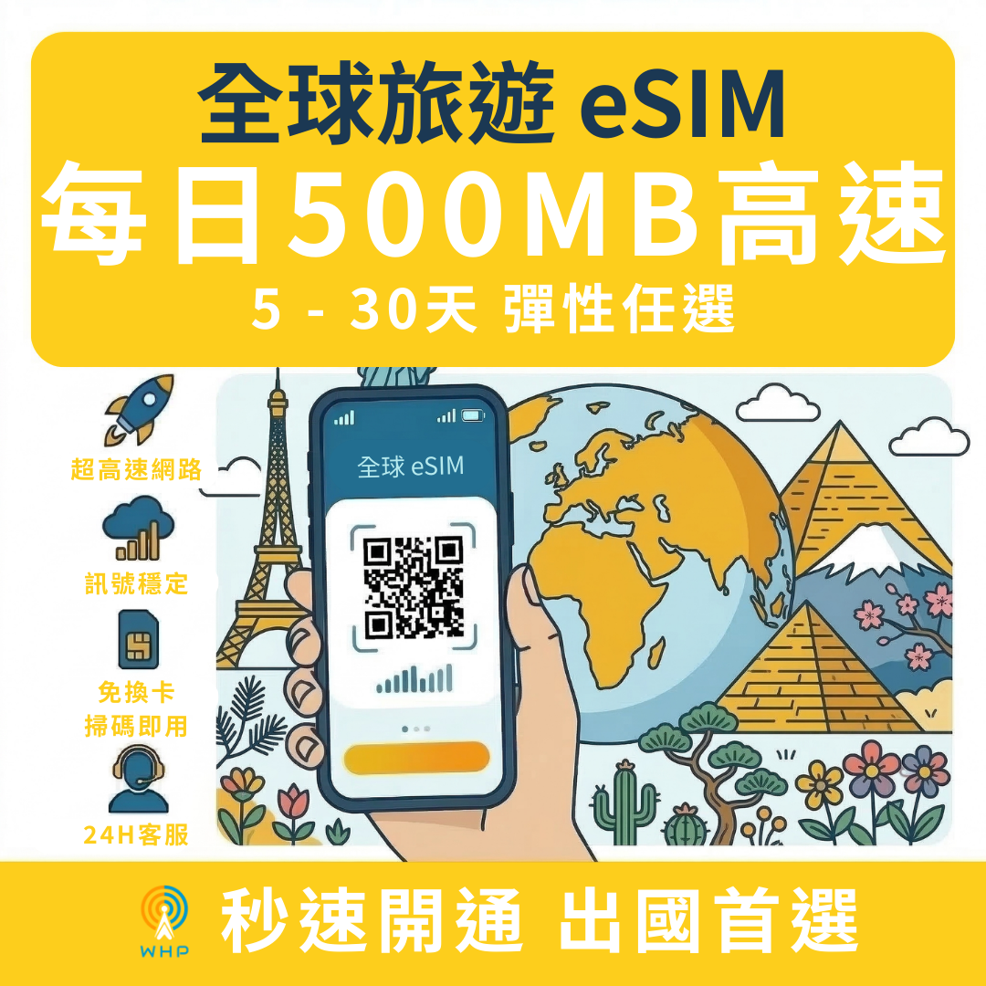 500MB Global Daily High-Speed Data | 5-30 Days