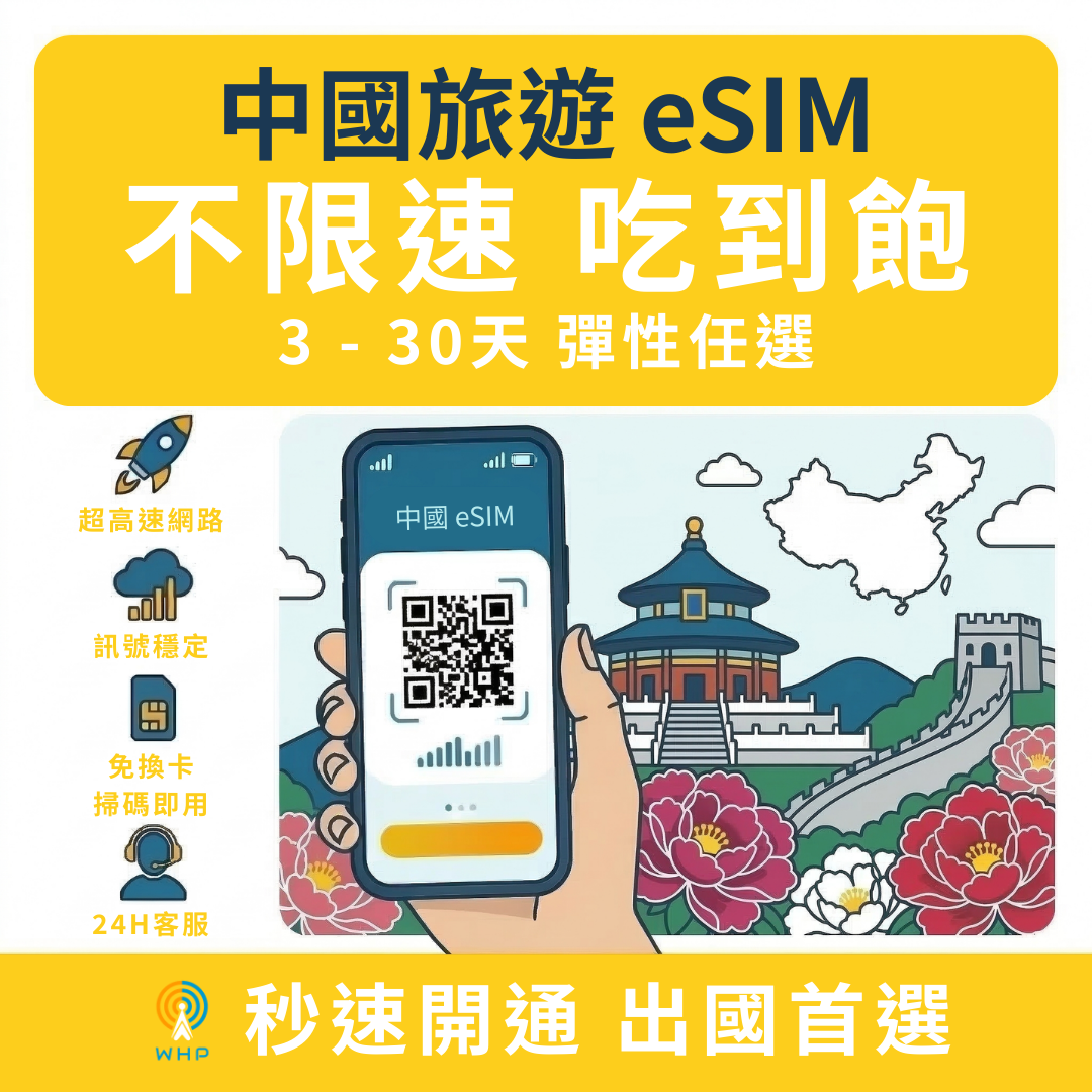 中國不限速吃到飽│3-30天
