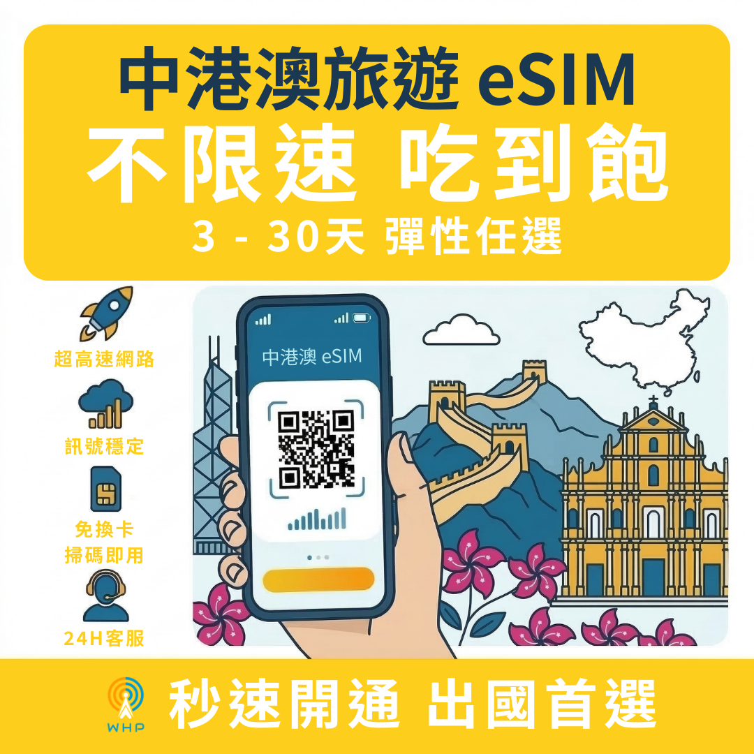 中港澳不限速吃到飽│3-30天 (免翻牆)