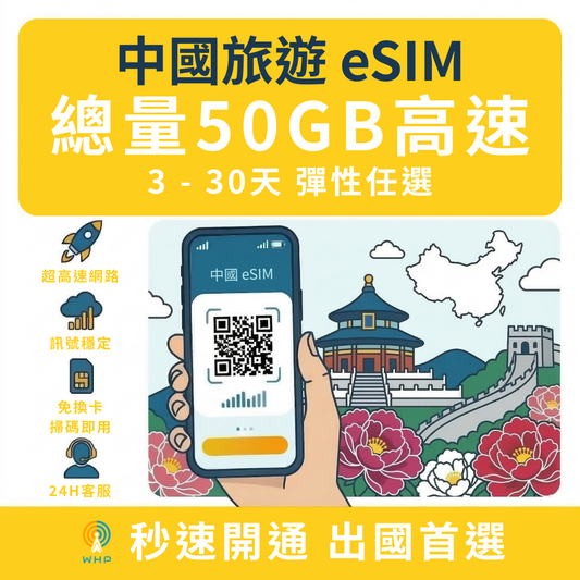 中國總量50GB高速│3-30天