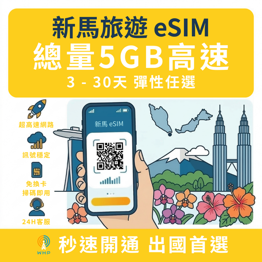 新馬總量5GB高速│3-30天