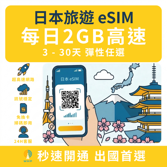 日本每日2GB高速│3-30天