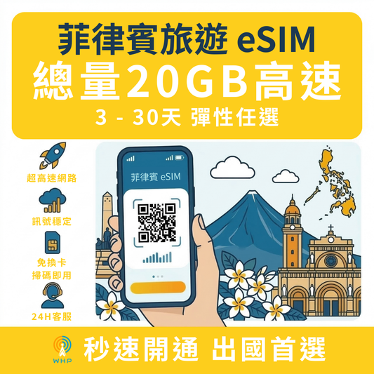 菲律賓總量20GB高速│3-30天