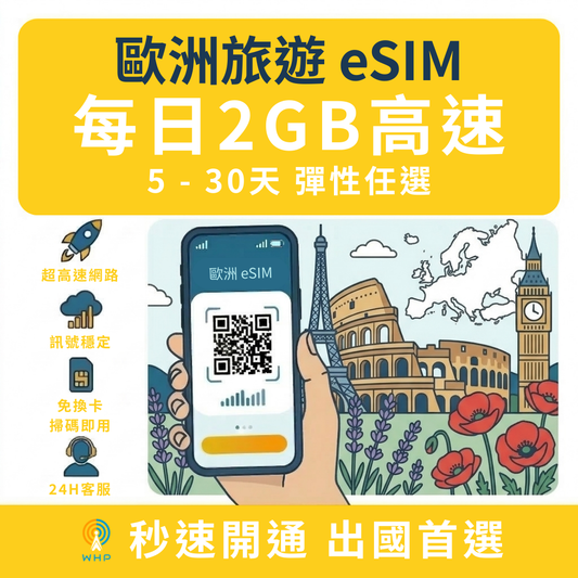 歐洲每日2GB高速│5-30天
