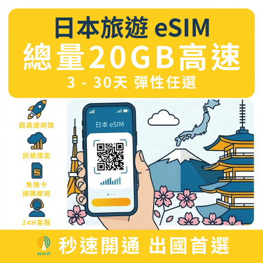 日本總量20GB高速│3-30天