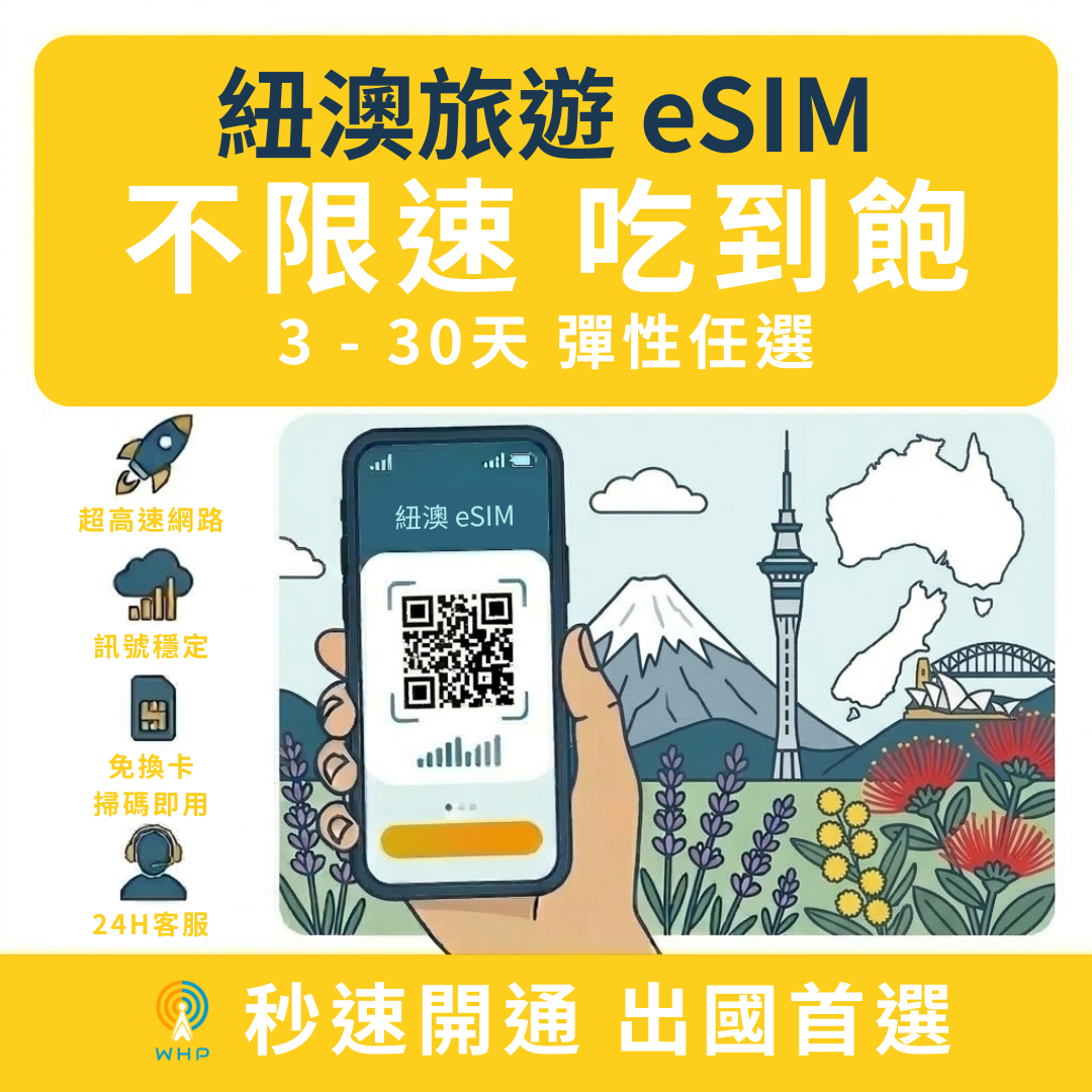 紐澳不限速吃到飽│3-30天